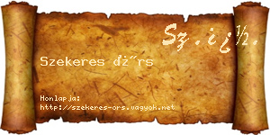 Szekeres Örs névjegykártya