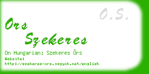 ors szekeres business card
